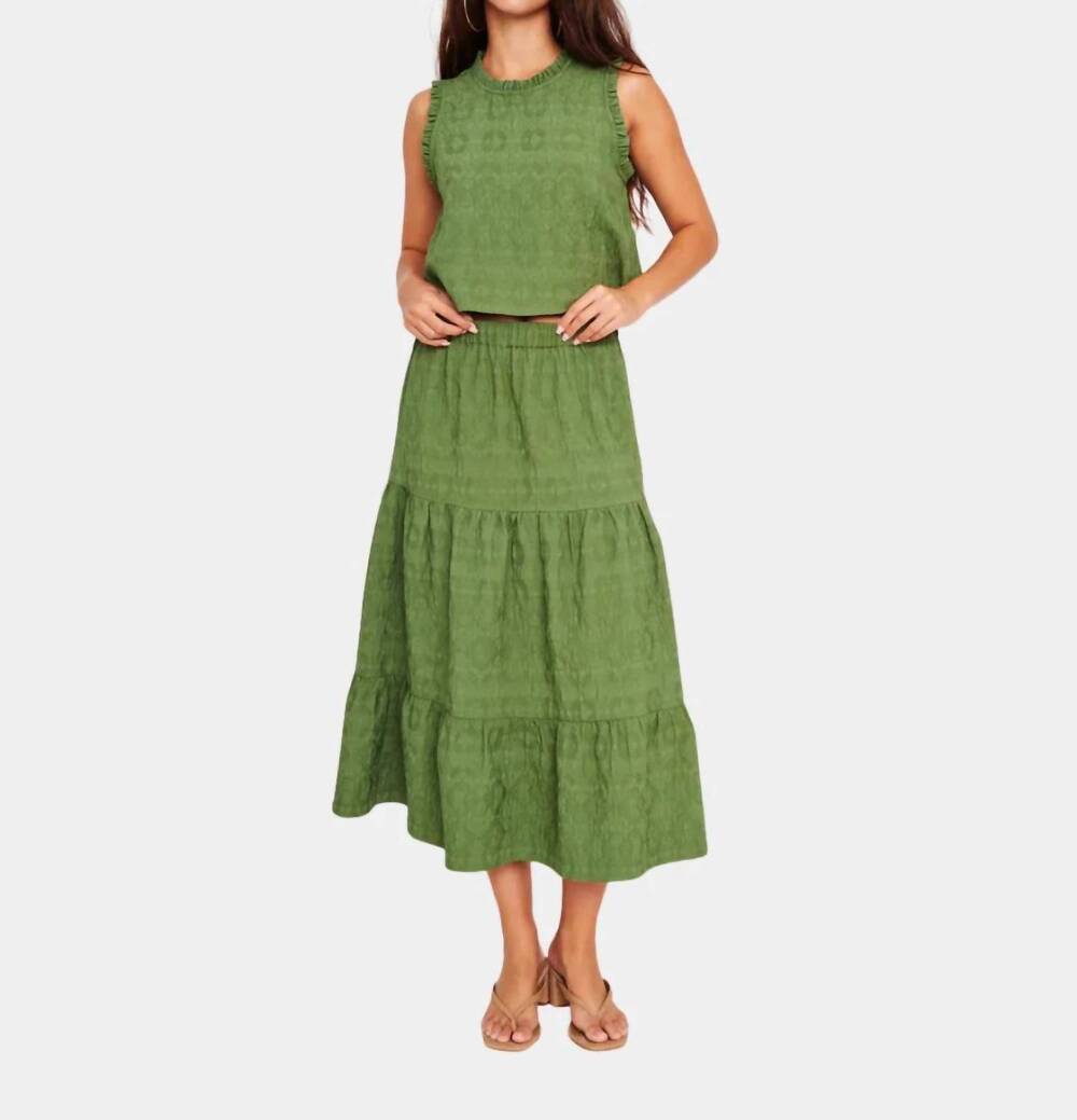 NEW DRA LOS ANGELES maya midi skirt in green